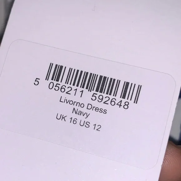 The Fold London Livorno Midi Dress French Navy Blue Ivory Floral Dress 12 NEW - Picture 5 of 7